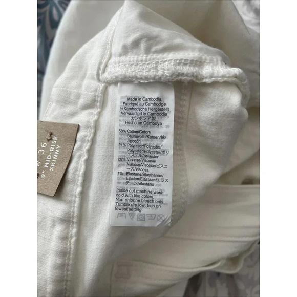 Madewell Mid Rise Skinny Jeans Button Fly White Women’s 36” NWT - Picture 8 of 8